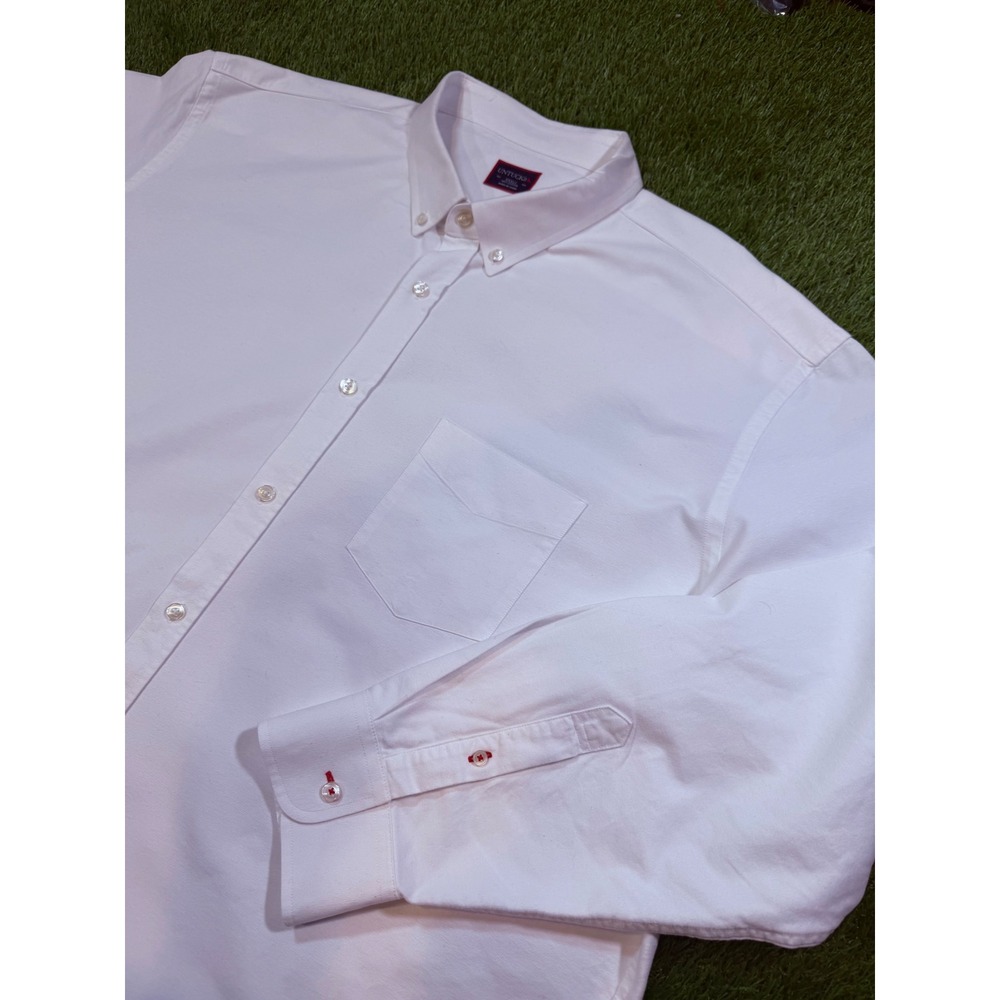 UNTUCKit Mens XXXLC White Cotton Oxford Button Down Long Sleeve Shirt Pocket